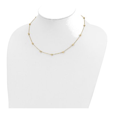 14K Yellow Gold Diamond-Cut Station Necklace – view 5