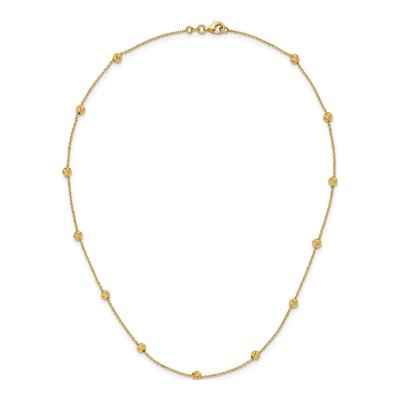 14K Yellow Gold Diamond-Cut Station Necklace – view 6