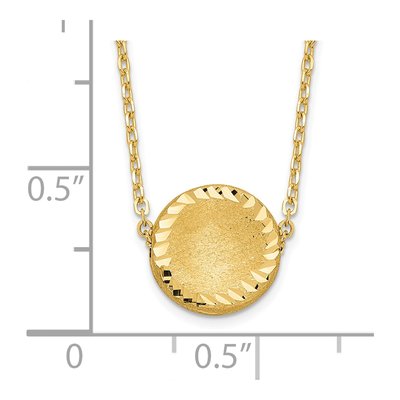 14K Yellow Gold Diamond-Cut Circle Pendant Necklace – view 4