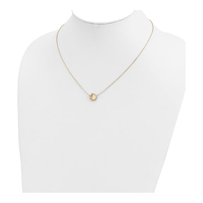 14K Yellow Gold Diamond-Cut Circle Pendant Necklace – view 5