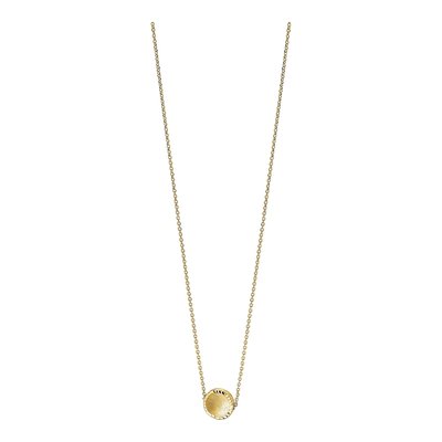 14K Yellow Gold Diamond-Cut Circle Pendant Necklace – view 6
