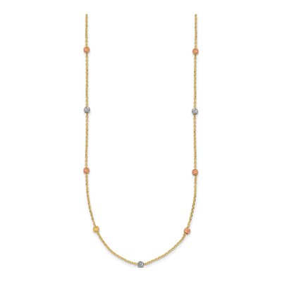 14K Tri-Color Gold Diamond-Cut Necklace – view 3