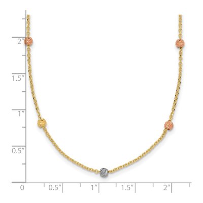 14K Tri-Color Gold Diamond-Cut Necklace – view 4