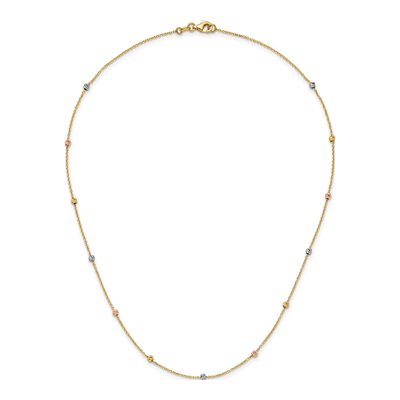 14K Tri-Color Gold Diamond-Cut Necklace – view 6