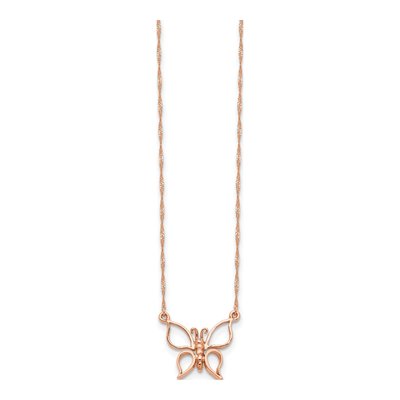14K Rose Gold Open Butterfly Necklace – view 3