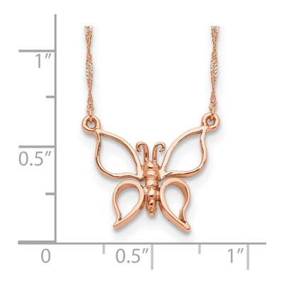 14K Rose Gold Open Butterfly Necklace – view 4