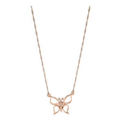 14K Rose Gold Open Butterfly Necklace – view 5