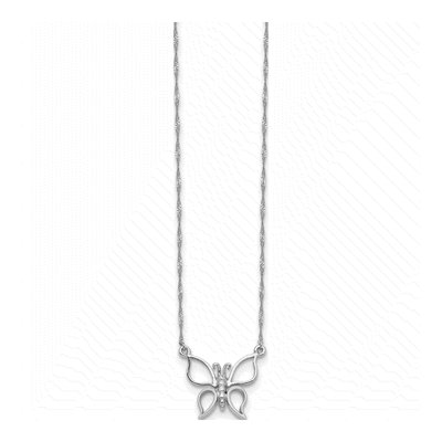 14K White Gold Open Butterfly Necklace – view 3