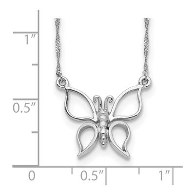 14K White Gold Open Butterfly Necklace – view 4