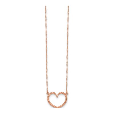14K Rose Gold Open Heart Pendant Necklace – view 3