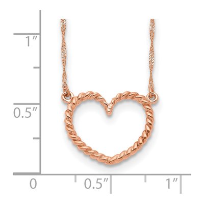 14K Rose Gold Open Heart Pendant Necklace – view 4