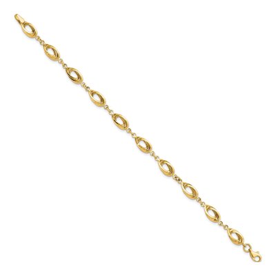 14K Yellow Gold 8mm Hollow Oval Link Chain Bracelet – view 3