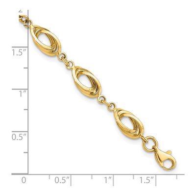 14K Yellow Gold 8mm Hollow Oval Link Chain Bracelet – view 4