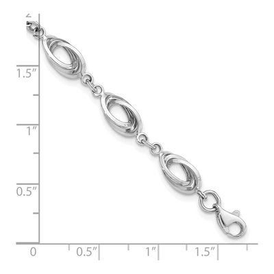14K White Gold 8mm Hollow Oval Link Chain Bracelet – view 4