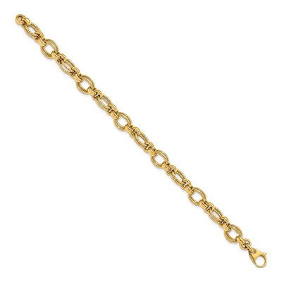 14K Yellow Gold Fancy Double Link Bracelet – view 3