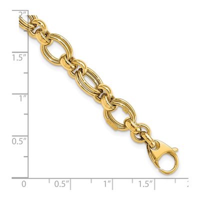 14K Yellow Gold Fancy Double Link Bracelet – view 4
