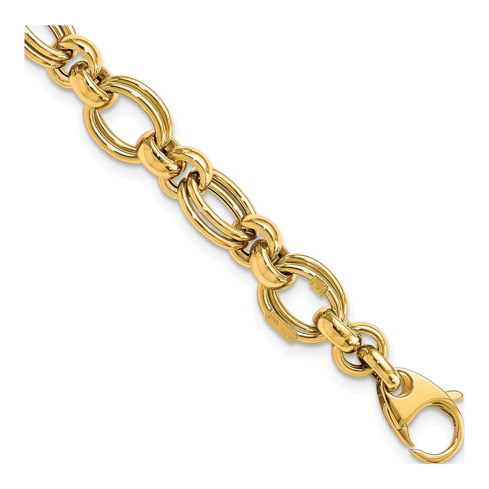 14K Yellow Gold Fancy Double Link Bracelet