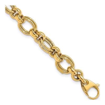 14K Yellow Gold Fancy Double Link Bracelet