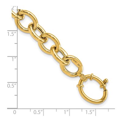 14K Yellow Gold Oval Cable Link Bracelet – view 3
