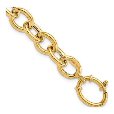 14K Yellow Gold Oval Cable Link Bracelet