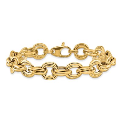 14K Yellow Gold Fancy Double Link Bracelet – view 3