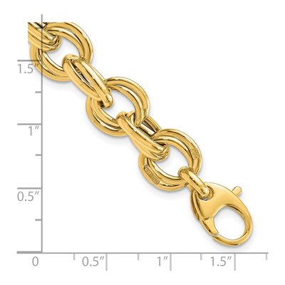 14K Yellow Gold Fancy Double Link Bracelet – view 4