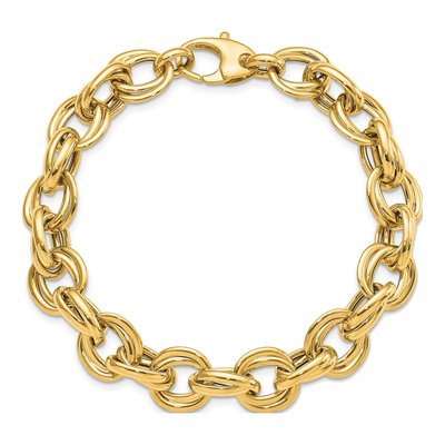 14K Yellow Gold Fancy Double Link Bracelet – view 5