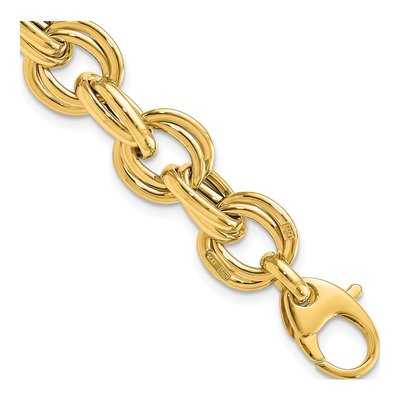 14K Yellow Gold Fancy Double Link Bracelet