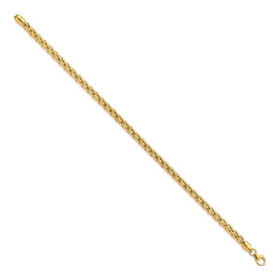 14K Yellow Gold Fancy Wheat Link Bracelet – view 3