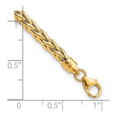 14K Yellow Gold Fancy Wheat Link Bracelet – view 4
