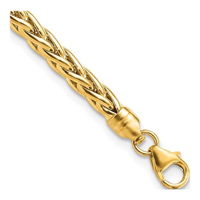 14K Yellow Gold Fancy Wheat Link Bracelet
