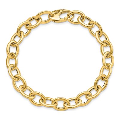 14K Yellow Gold Fancy Oval Link Bracelet – view 5