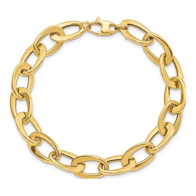 14K Yellow Gold Fancy Cable Link Bracelet – view 5