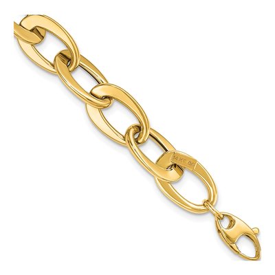 14K Yellow Gold Fancy Cable Link Bracelet