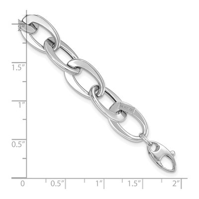 14K White Gold Fancy Cable Link 8-inch Bracelet – view 4