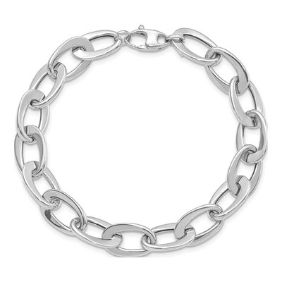 14K White Gold Fancy Cable Link 8-inch Bracelet – view 5