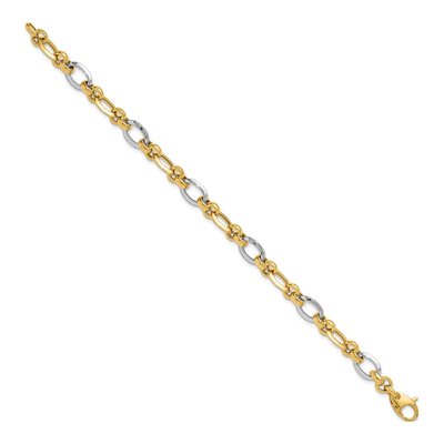 14K Two-Tone Gold Fancy Link Bracelet – view 3