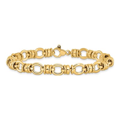 14K Yellow Gold Fancy Link Bracelet – view 4