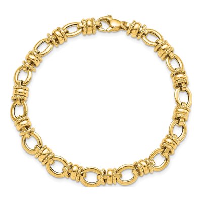 14K Yellow Gold Fancy Link Bracelet – view 6