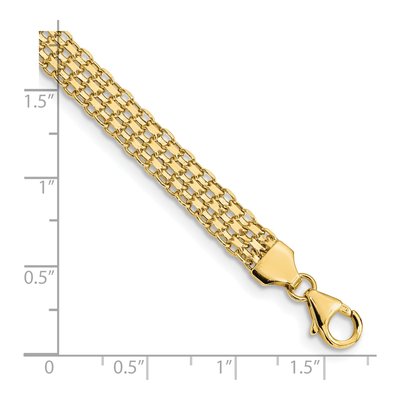 14K Yellow Gold Fancy Bismark Link Bracelet – view 4