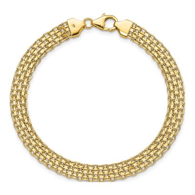 14K Yellow Gold Fancy Bismark Link Bracelet – view 5
