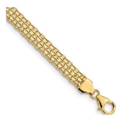 14K Yellow Gold Fancy Bismark Link Bracelet