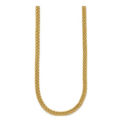 14K Yellow Gold 4.3mm Hollow Braided Fancy Link Chain – view 3