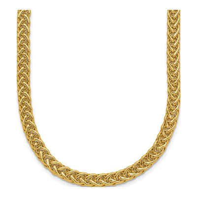 14K Yellow Gold 4.3mm Hollow Braided Fancy Link Chain