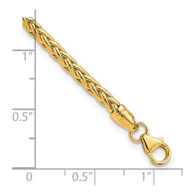 14K Yellow Gold 3mm Hollow Braided Link Chain Bracelet – view 5