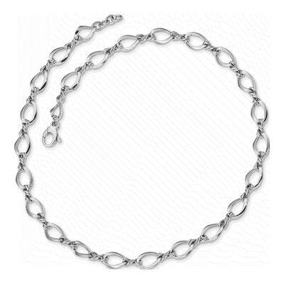 14K White Gold 8.3mm Fancy Open Link Chain – view 3