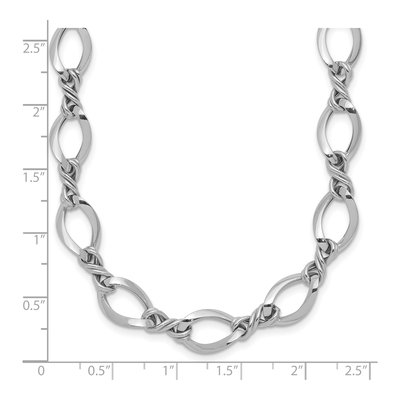 14K White Gold 8.3mm Fancy Open Link Chain – view 4