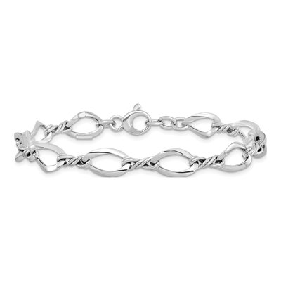 14K White Gold 8.8mm Twisted Link Chain Bracelet – view 4