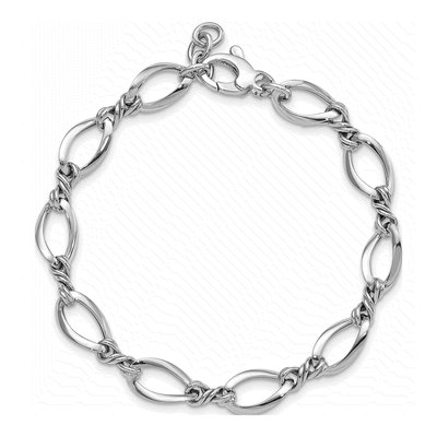 14K White Gold 8.8mm Twisted Link Chain Bracelet – view 6