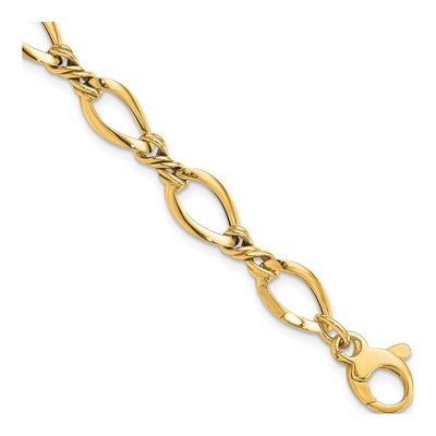 14K Yellow Gold Fancy Twisted Link Bracelet